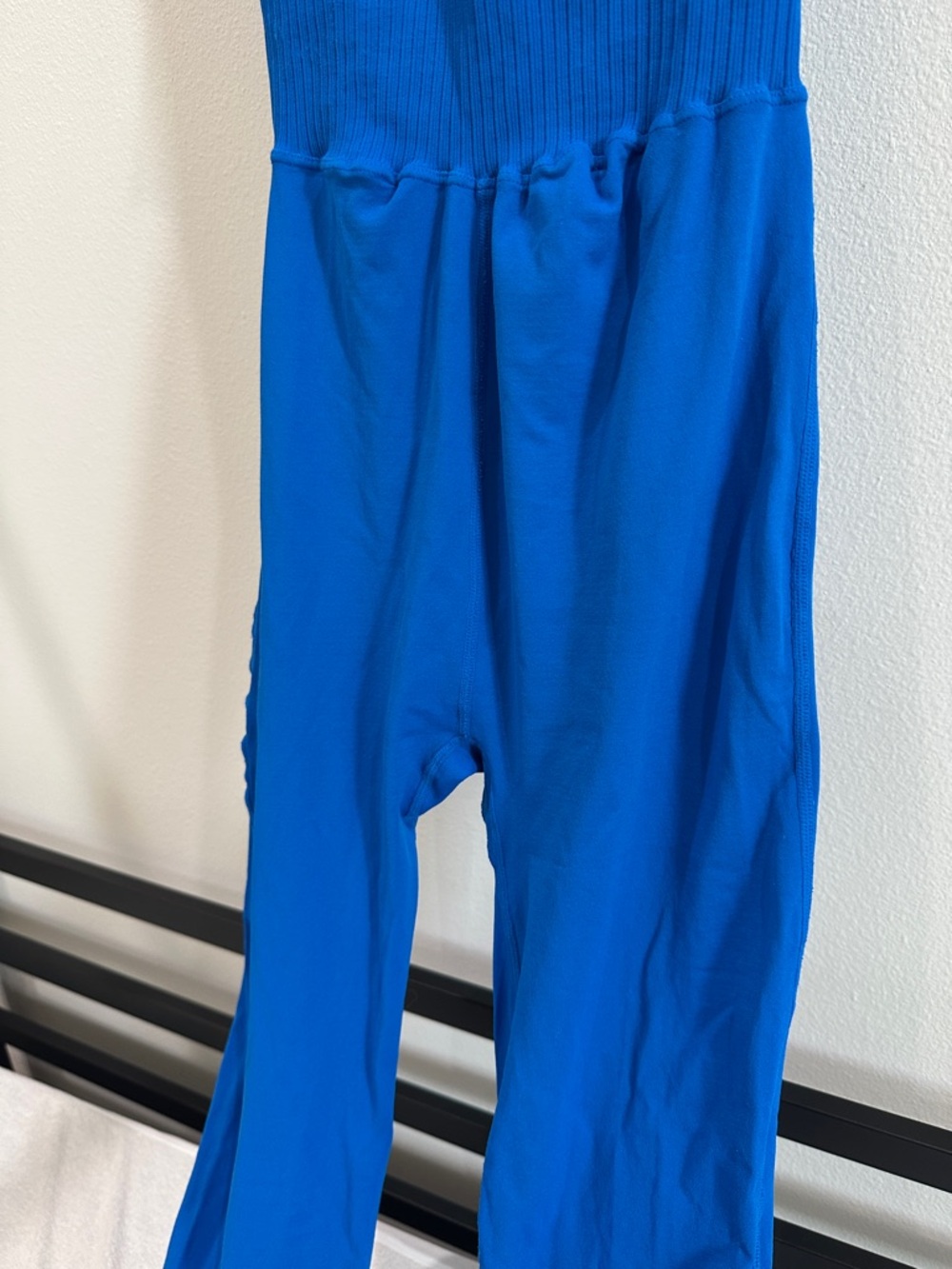 FP Movement by Free People Electric Blue Scoop-Neck Jumpsuit with White Trim - Picture 4 of 7